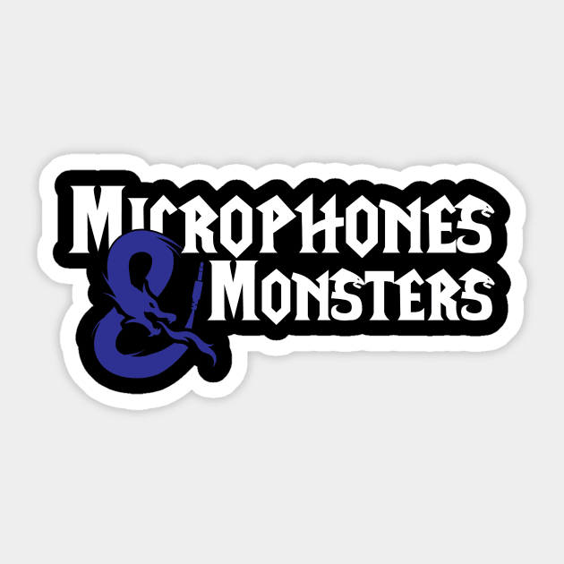 White Blue Full Logo Sticker by Microphones and Monsters